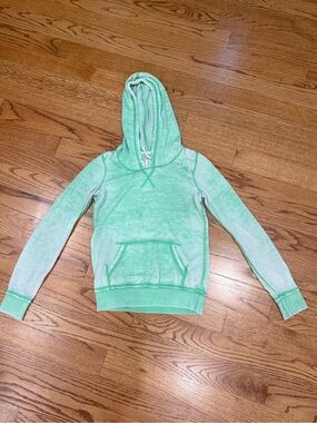 Billabong Y2K Distressed Mint Green Logo Pullover Hoodie